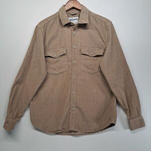 The Stronghold Los Angeles Medium Corduroy Shirt Mens Tan Long Sleeve Button Up